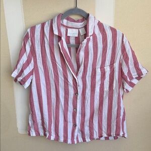 Cynthia Rowley Red and White Striped Shirt